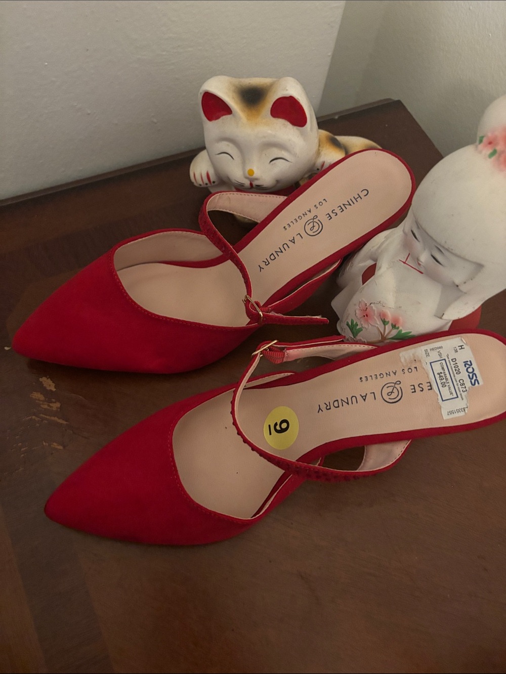 Chinese Laundry Red Pointed Mule with Sling Strap - Picture 3 of 5